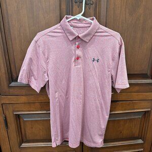 Great Condition Light Red/Grey Under Armour Golf Polo Small